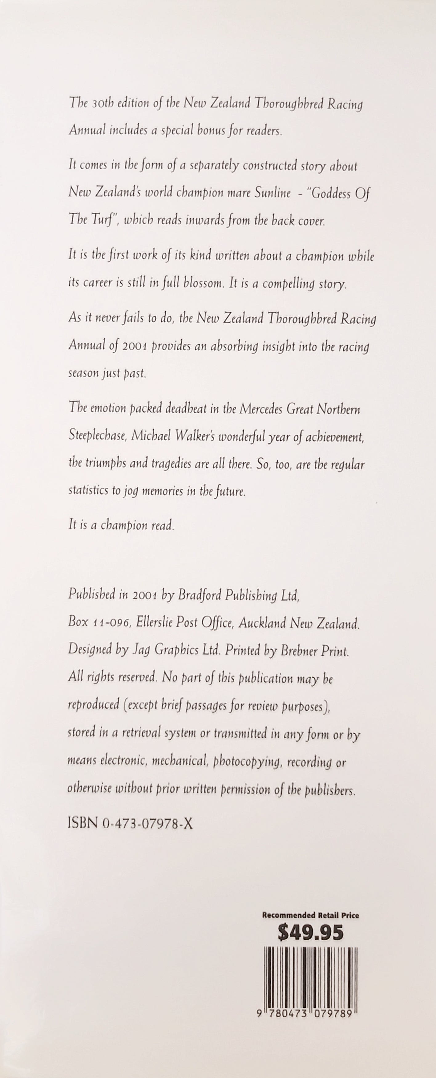 NZ Thoroughbred Racing Annual 2001