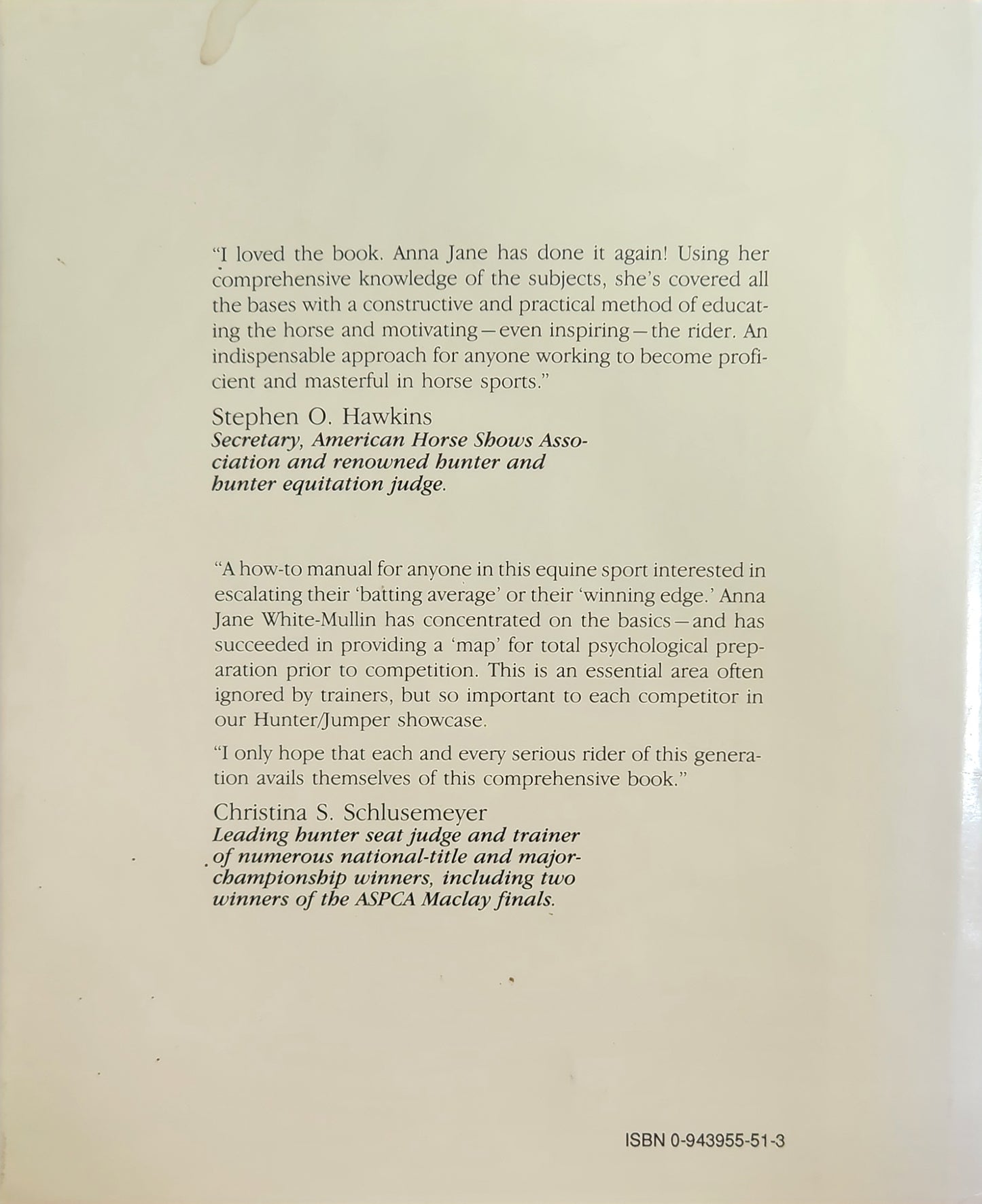 Winning: A Training and Showing Guide for Hunter Seat Riders