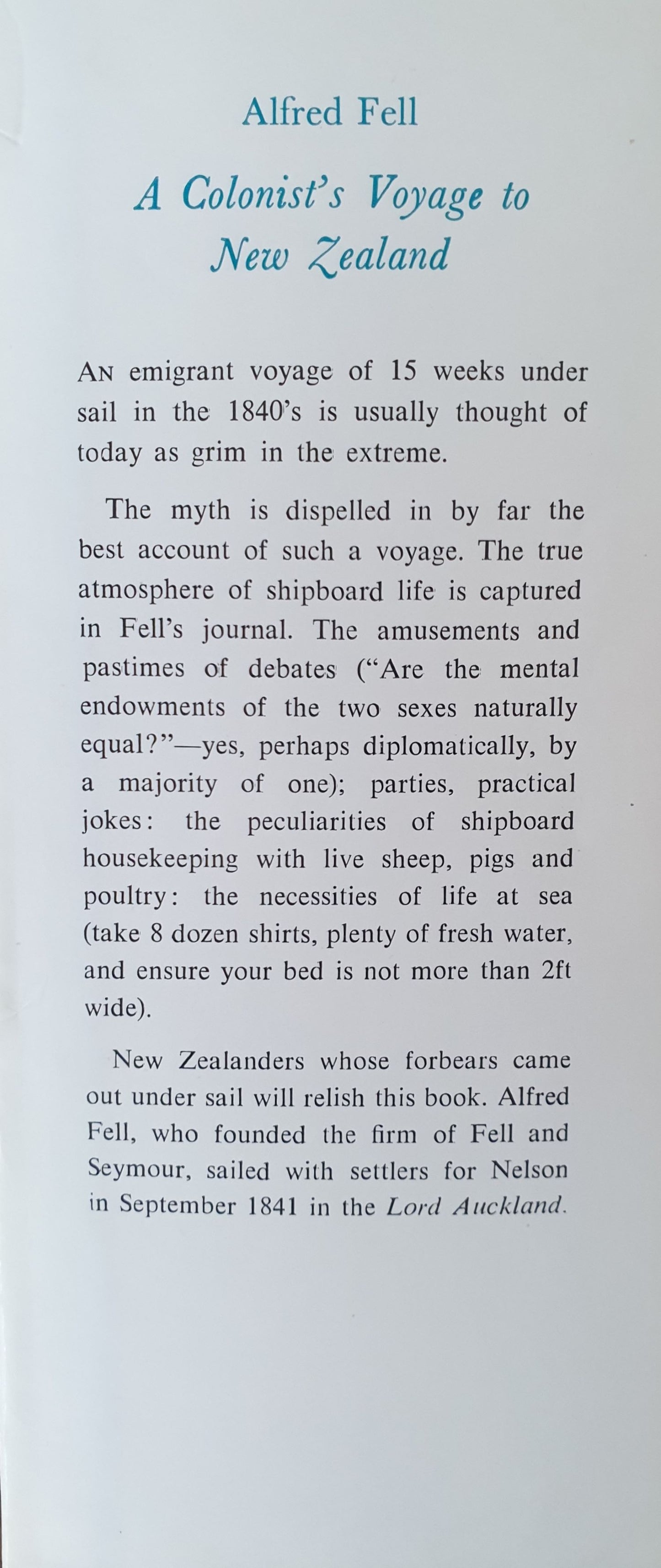 A Colonist's Voyage To New Zealand