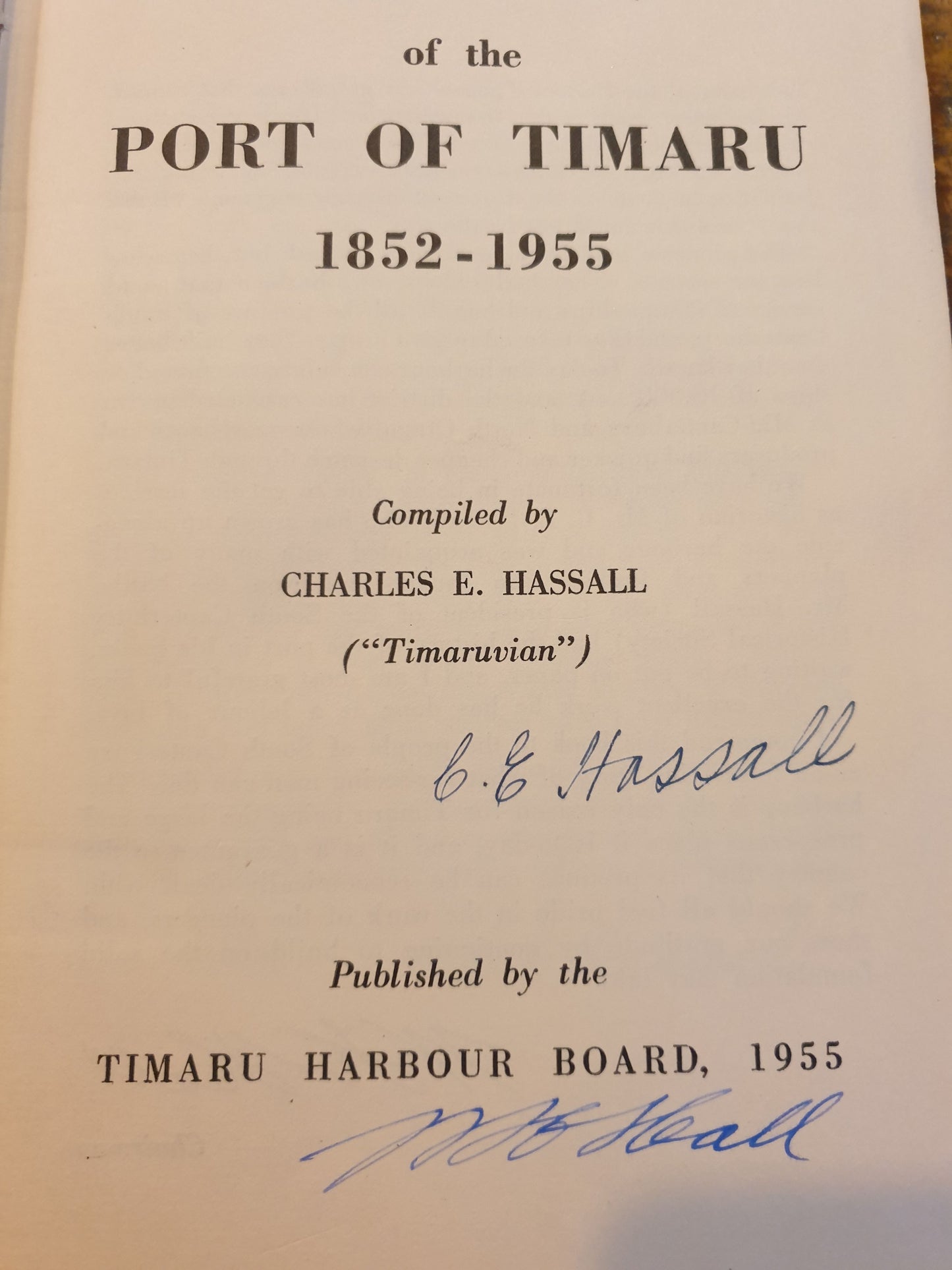 The Port of Timaru 1852 - 1955