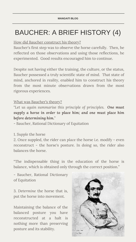Baucher: A Brief History (4) — Baucher's theory of equitation: supple, place, determine